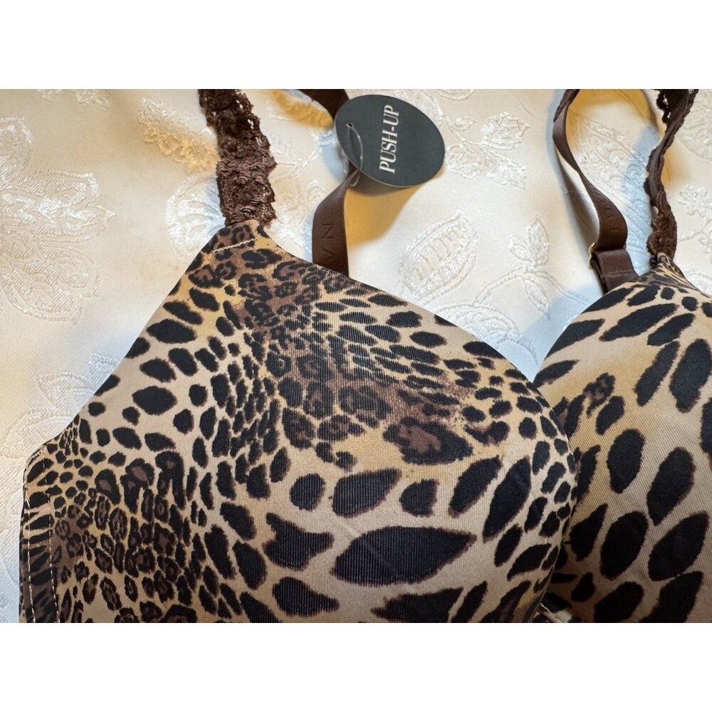 Natori 32D Pure Luxe Full Fit T-Shirt Bra NWOT 732080 Java Leopard Print NEW - Picture 6 of 11